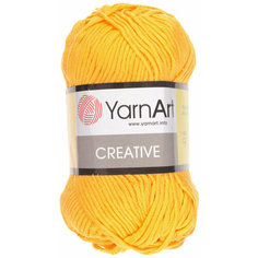 Пряжа YarnArt Creative 50г, 85м (ЯрнАрт Креатив) Нитки для вязания, 100% хлопок, цвет 228 желтый, 5шт
