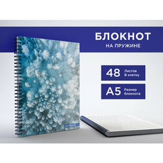 Блокнот А5 на пружине, 48 листов в клетку, альбом для заметок, тетрадь "Зимний лес" в подарок на новый год CVT