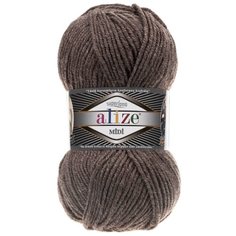 Пряжа Alize Superlana MIDI (Ализе Суперлана миди) - коричневый меланж (240), 100 г / 170 м (25% шерсть, 75% акрил) - 2 шт