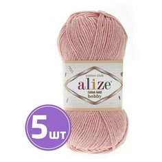 Пряжа для вязания крючком, спицами Alize Ализе Cotton Gold Hobby средняя, xлопок/aкрил, цвет 393 яблочный , 165 м