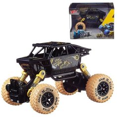 Машинка Junfa, Джип инерционный, с элементами из металла, звуковые и световые эффекты, черная, 1 шт