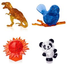 Подарки девочке Головоломка комплект подарочный из 4х штук Идеи подарков классу день рождения Динозавр, Птичка на ветке, Шар Солнце, Панда Со светом Iq Toy