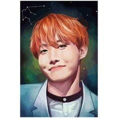 Картина по номерам на холсте kpop bts j hope Чон Хосок - 2310 40X60