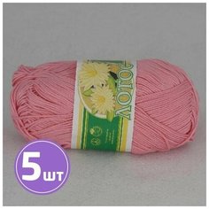 Пряжа для вязания ПНК им. Кирова Лотос тонкая мерсеризованный хлопок 100%, цвет 1006 светло-розовый 5 шт. по 100 г, 250 м