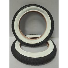 Комплект покрышек для детской коляски 12 1/2х2 1/4 (62-203) белая полоса 2 штуки Нет бренда