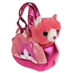 Мягкая игрушка Кошка в сумочке розовая без музыкального чипа Мой питомец