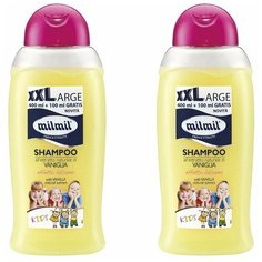 Mil Mil Шампунь-кондиционер детский Ваниль 2 в 1, 500 мл х 2 шт. / Milmil
