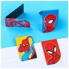 MARVEL Открытка с магнитными закладками "Настоящему герою!", Человек-паук, 4 шт.