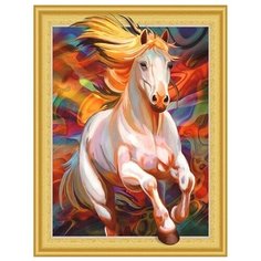 Алмазная мозаика "Aбстракция конь в лучах" 40x50 см. Нет бренда