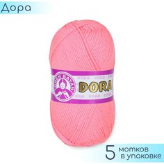 Пряжа Madame Tricote "Dora" №040 Светло розовый, 100% акрил, 100гр. 240м. 5шт.