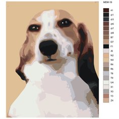 Картина по номерам,"Живопись по номерам", 48 x 60, MEM-19, собака мем,