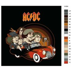 Картина по номерам V-604 "Новая школа. Рок-группа AC/DC", 70x70 см Brushes Paints