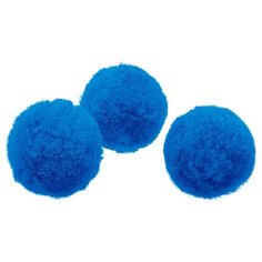 Помпоны для декорирования, творчества и рукоделия 50 мм синие, 10 шт. Китай