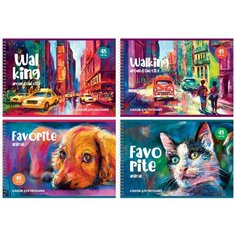 БиДжи Альбом для рисования 48л, А4, на гребне BG "Акварельный мир" BG®