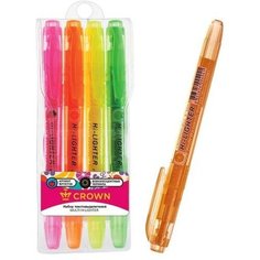 Crown Набор маркеров текстовыделителей 4 цвета 4.0 Crown F-500 ароматизированный 207921