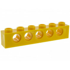 Деталь LEGO 389424 Кирпичик 1X6, R4,9 (желтый) 50 шт.