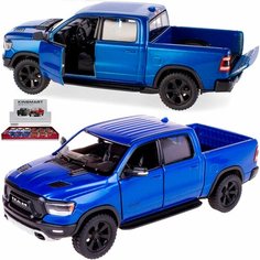 Машинка игрушка металлическая 1:46 2019 Dodge RAM 1500 (Додж Рам), 12,5 см, детская, инерционная / Синий Kinsmart