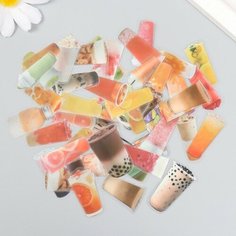 Наклейки для творчества "Молочный чай" ПВС набор 50 шт 3х2 см 9449965 Сима ленд