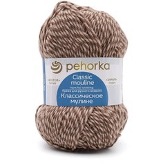 Пряжа Пехорка Классическое мулине, 30 % мериносовая шерсть, 70 % акрил, 100 г, 200 м, 5 шт., 1092 бежевый, тёмно-бежевый