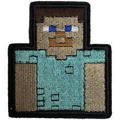 Нашивка, шеврон, патч (patch) Стив Minecraft (Майнкрафт), размер 6,5*7,5 см, 1 шт. Нет бренда