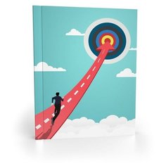 Записная книжка А6+, 80 листов в клетку "К цели", интегральная обложка, матовая ламинация, выборочный УФ лак, блок офсет Полиграф Принт