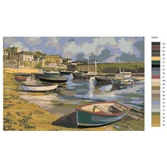 Картина по номерам V-914 "Италия. Сицилия - лодочная пристань", 60x90 см Brushes Paints