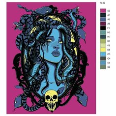 Картина по номерам U-22 "Медуза Горгона. Повелительница змей", 40x50 см Brushes Paints