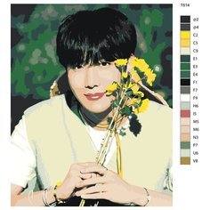 Картина по номерам Т614 40Х50 "Чон Хосок/Джей-Хоуп (Jung Hoseok/J-Hope), участник группы BTS (БТС)" Brushes Paints
