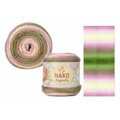 Пряжа NAKO Angorella Nako, беж/роз/зел - 87536, 100% акрил, 5 мотков, 100 г, 400 м.