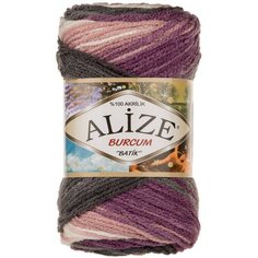 Пряжа ALIZE "Burcum Batik" цвет: 1986 бело-лилово-серо-черный 100гр. 210м. (100% акрил) 1 шт