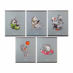 Тетрадь 48 листов, в клетку, "Сарказм", обложка мелованный картон, твин-лак, УФ-лак, 5 дизайнов Альфа Тренд