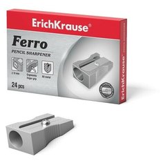 Точилка 1 отверстие ErichKrause Ferro, алюминий, отверстие диаметром 8 мм, серая