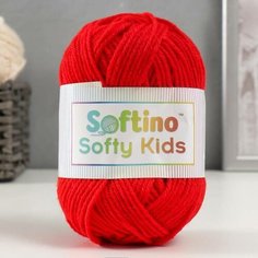 Пряжа Softino - Softy Kids, 100% акрил, 90 м/50 гр, №3-5, красный гранат, 2 шт.