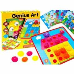 Крупная мозаика для малышей кнопочная с трафаретами, коробка, 46 фишек, 12 трафаретов, 66818 Zhorya