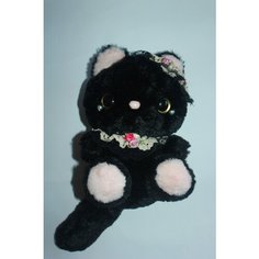 Мягкая плюшевая детская игрушка Черный милый кот 30 см черный Frida