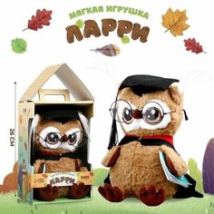 Мягкая игрушка «Совушка с книжкой», цвет коричневый Milo Toys