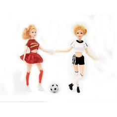 Куклы футболистки 2 шт шарнирные, 30 см Toysa