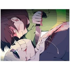 Картина по номерам на холсте игра Undertale (Санс) - 8200 Г 30x40