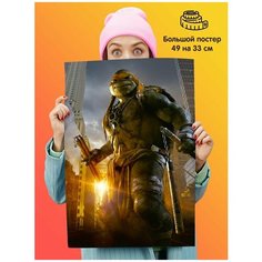 Постер плакат Teenage Mutant Ninja Turtles Черепашки Ниндзя Микеланджело 1st Color