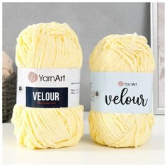 Пряжа "Velour" 100% микрополиэстер 170м/100г (844 жёлтый) Yarn Art