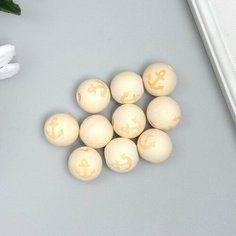 Бусина дерево для творчества "Круглая. Якорь" d=1,8 см набор 10 шт Арт Узор