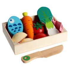 Игровой ящик с продуктами «Овощи и рыба» 17х12,5х3,5 см Noname