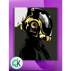 Картина по номерам на холсте В Профиль - Daft Punk, 40 х 60 см КУЛЬТУРА ЦВЕТА