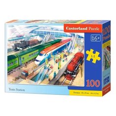 Пазл для детей "Железнодорожный вокзал", 100 элементов , игрушки для девочек и мальчиков Нет бренда