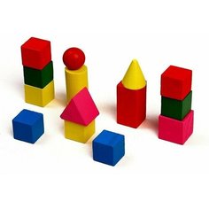 Деревянный цветной конструктор, 14 деталей Нет бренда