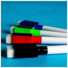 Маркер цветной на водной основе с магнитом, набор 4 шт. Нет бренда