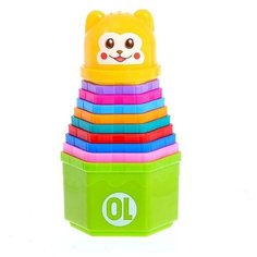 Развивающая игрушка «Пирамидка: Мишка», стаканчики с буквами и цифрами, 11 предметов КНР