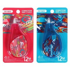 Корректор-лента 12 м х 5 мм, блистер, европодвес, корпус микс с рисунком Нет бренда