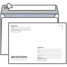 Конверт почтовый C5 KurtStrip (162x229, 80г, стрип, печать "Куда-Кому") белый, 1000шт. (70402) Курт