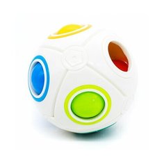 Головоломка Пятнашки Орбо Шар MoYu Rainbow Ball 8 holes / Головоломка для подарка/Белый пластик.